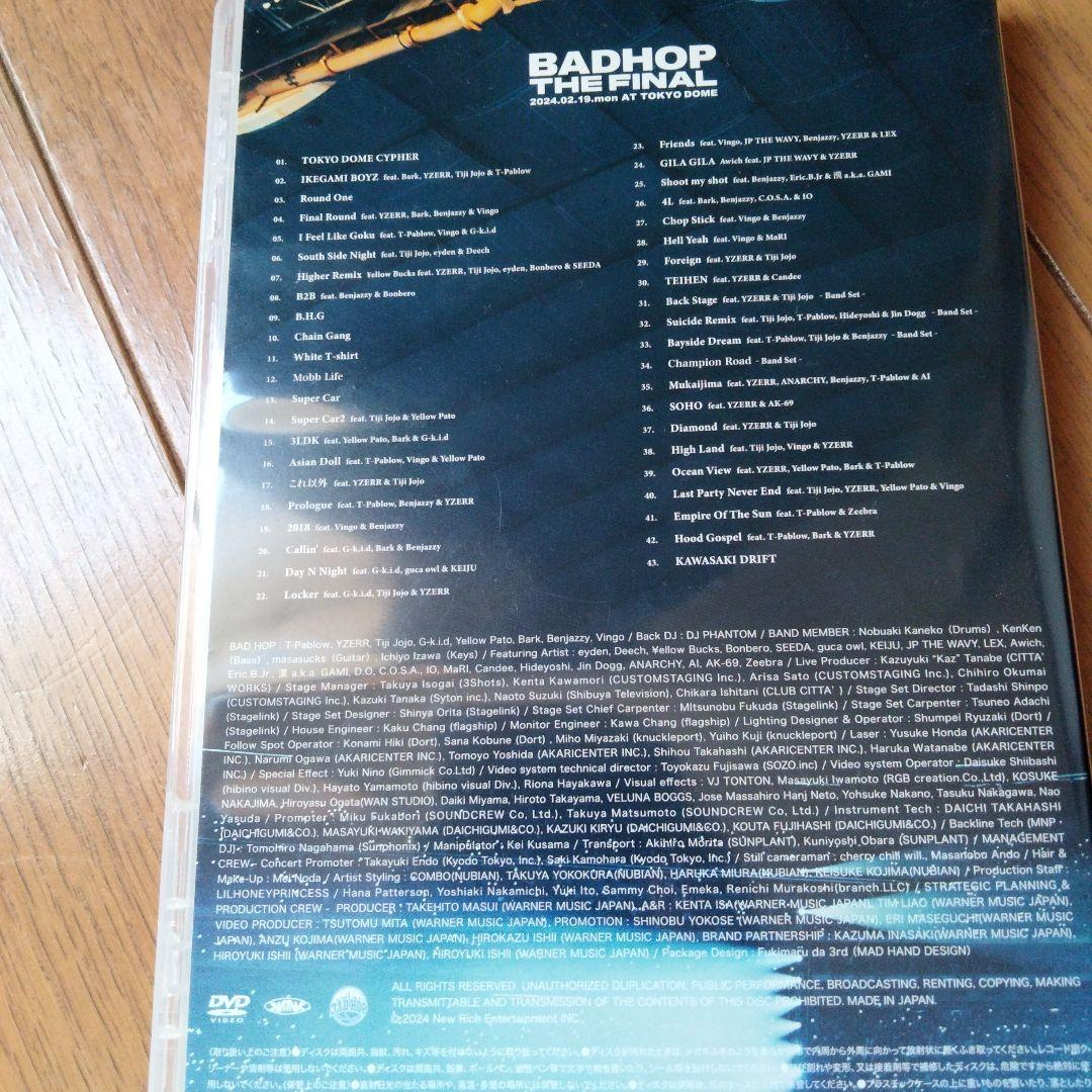 ミュージック BADHOP THE FINAL LIVE VIDEO DVD