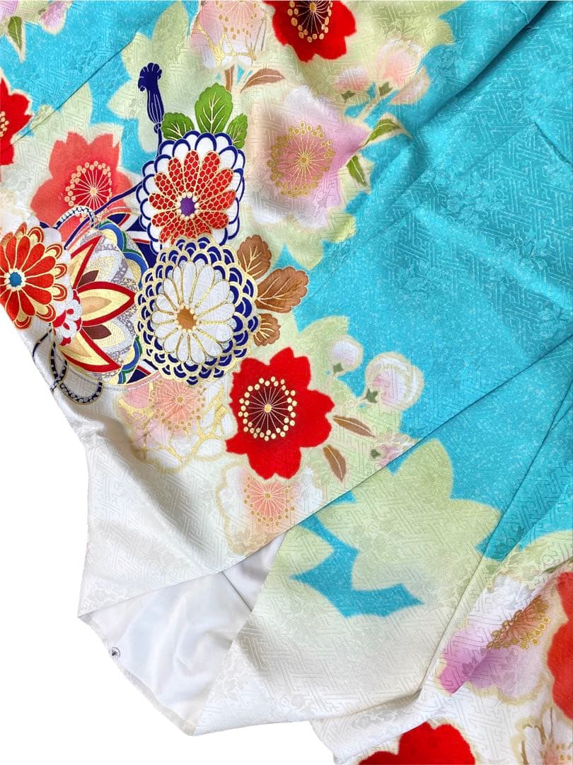 ⭐︎K0832 美品 正絹 振袖 レンタル店放出品 ガード加工 古典柄 11号