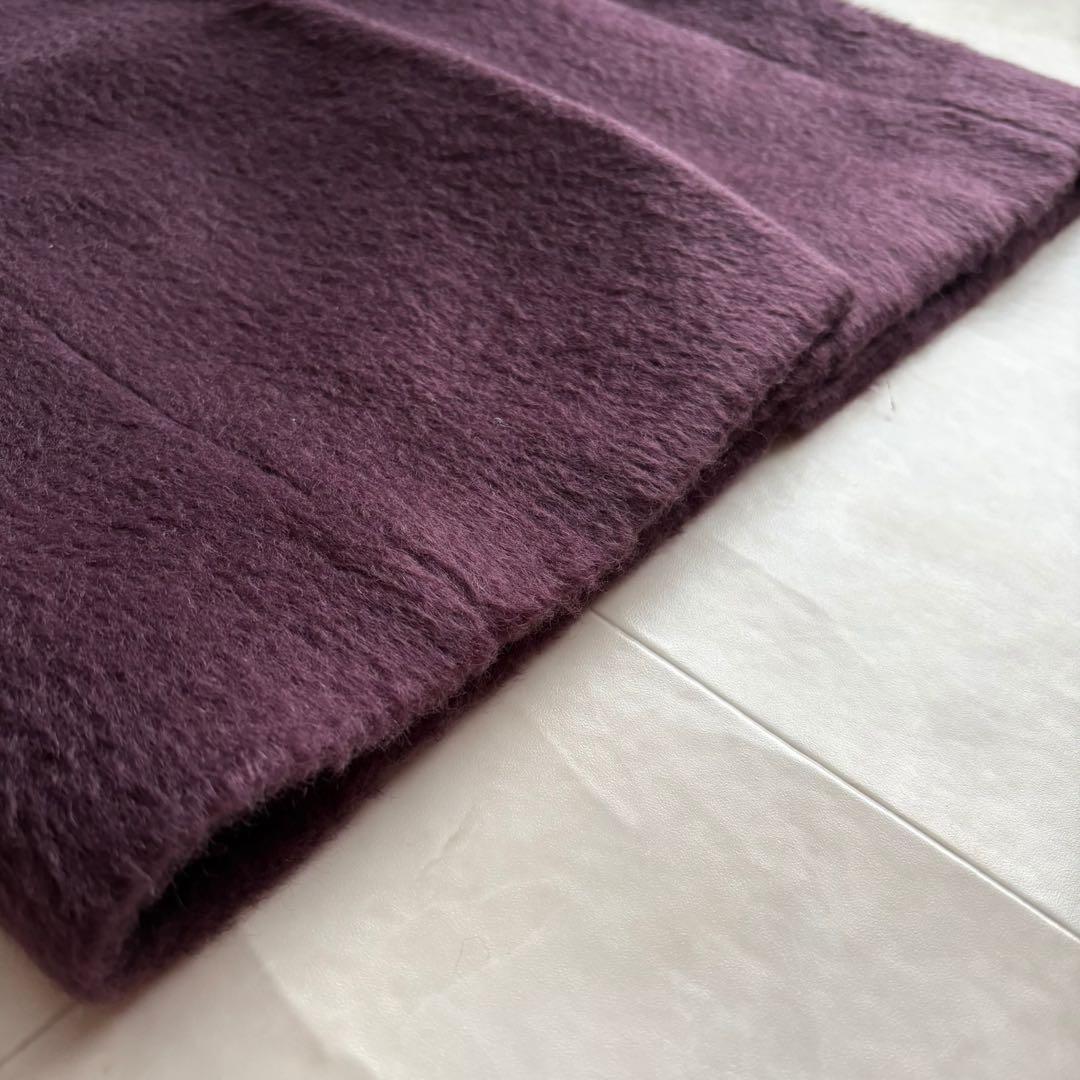 新品タグ付✨ルシェルブルー シャギーチェスターコート パープル 38 ウール