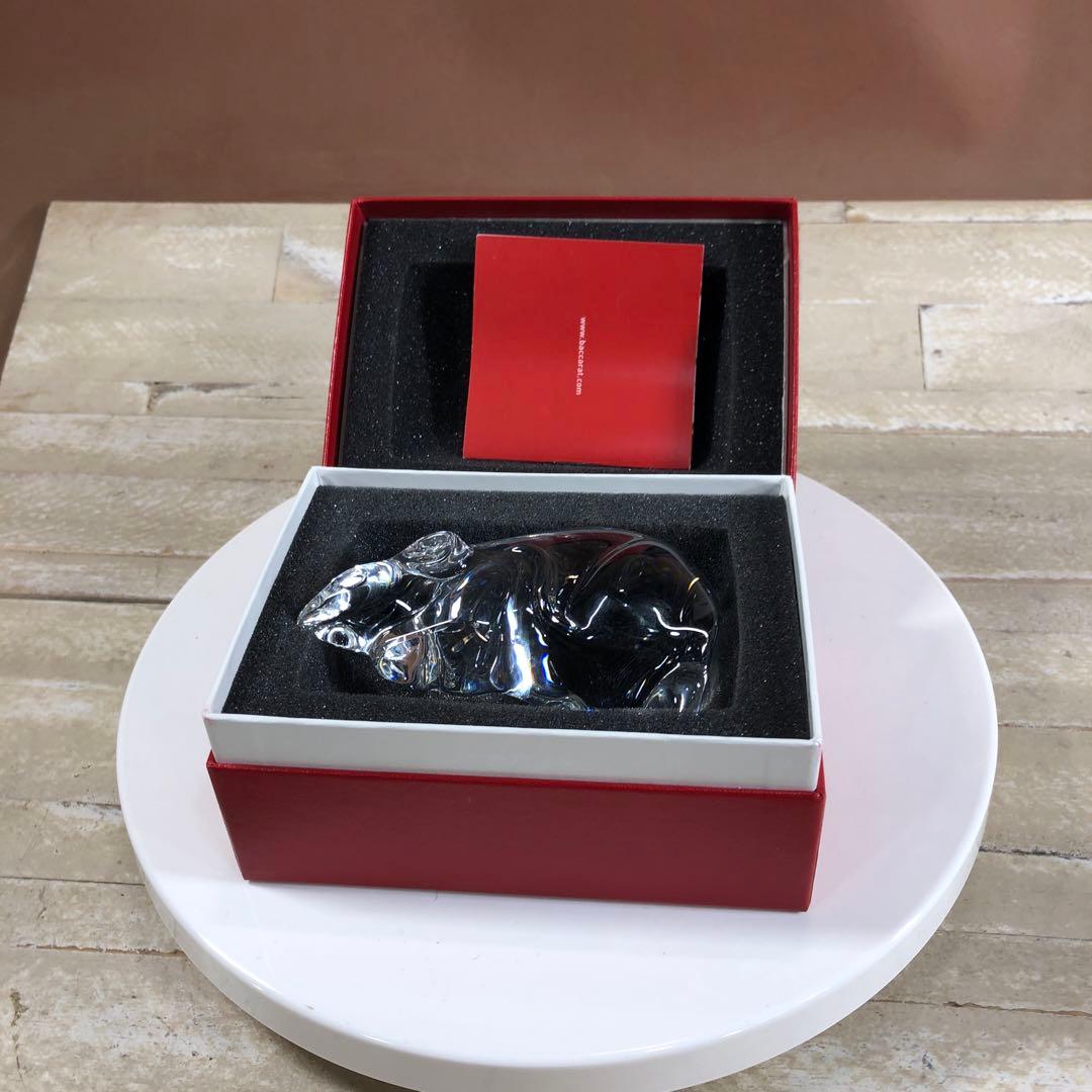 Baccarat ガラス製ネズミの置物 約11cm