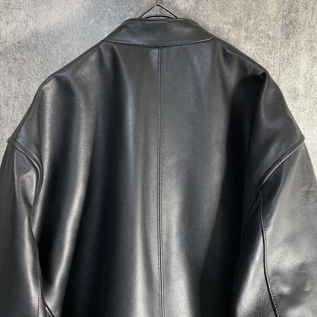 上質ラムレザー　圧倒的存在感 シングルライダース 3XL ゆるダボ 極上レザー