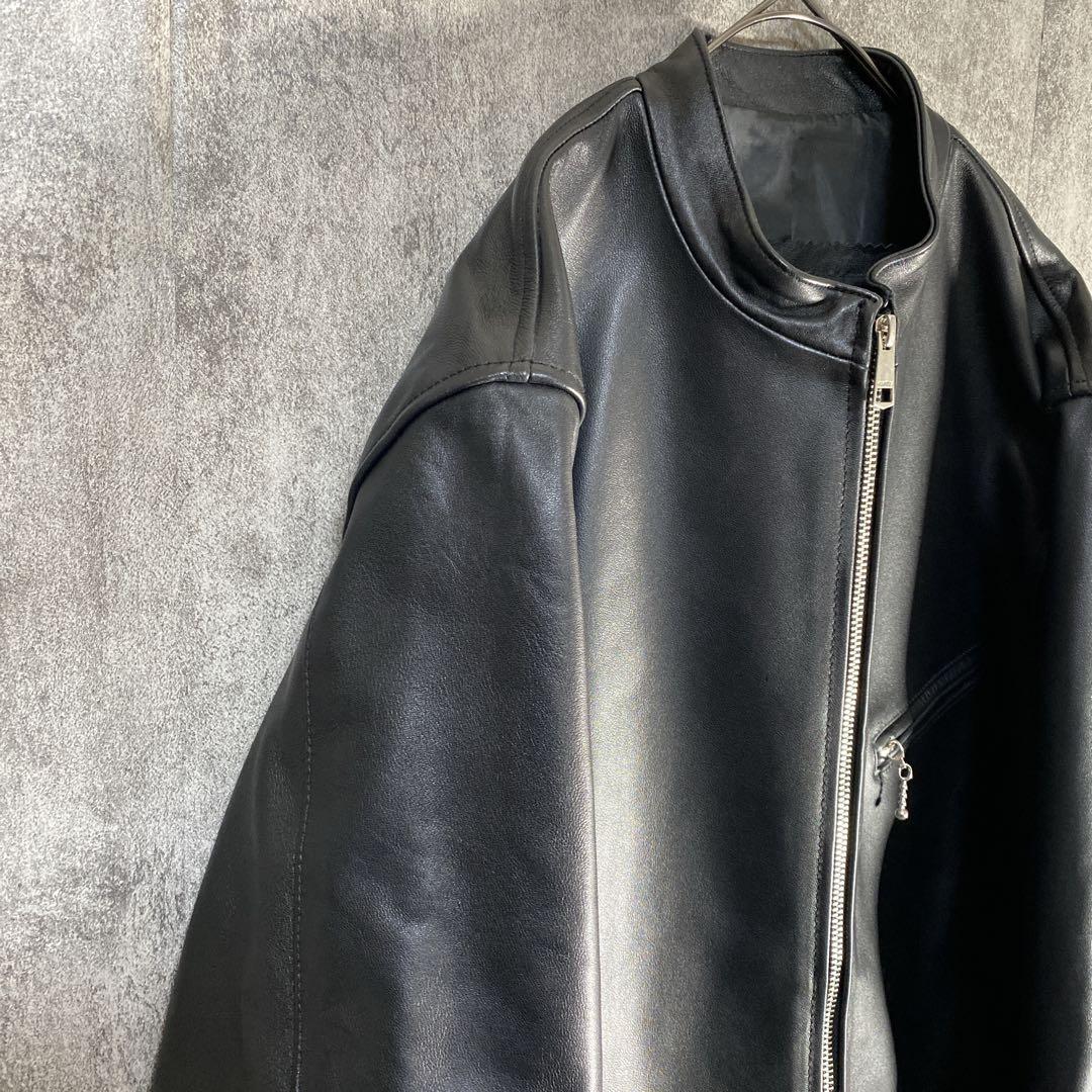 上質ラムレザー　圧倒的存在感 シングルライダース 3XL ゆるダボ 極上レザー