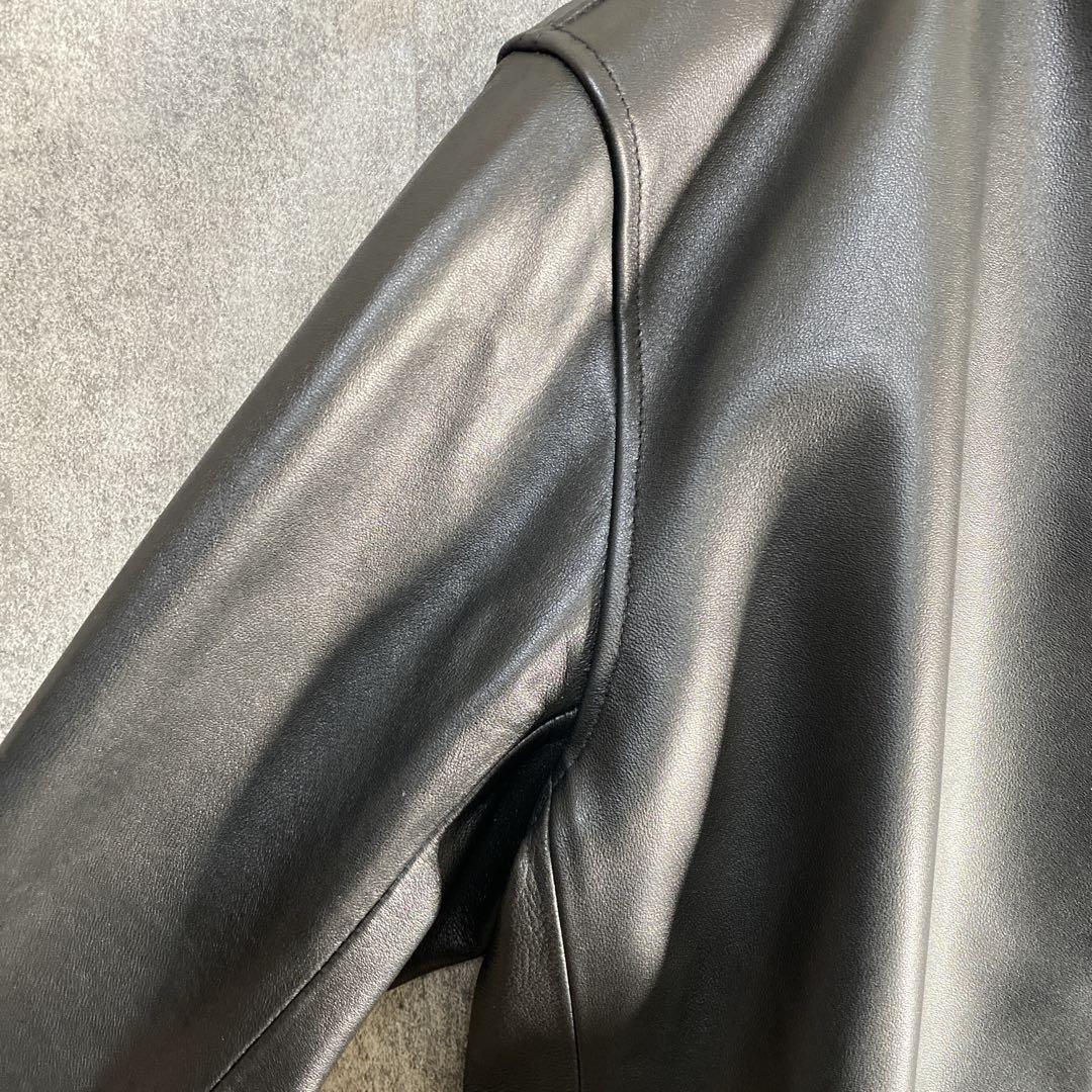 上質ラムレザー　圧倒的存在感 シングルライダース 3XL ゆるダボ 極上レザー