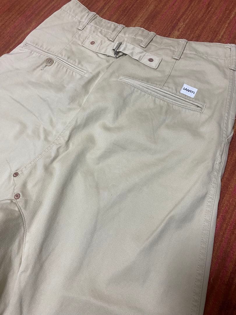 FUMITO GANRYU ガンリュウサルエルチノパンツ Mサイズ ベージュ