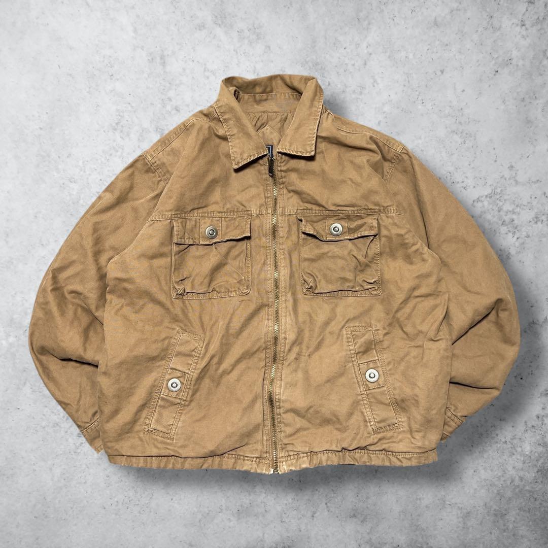 vintage中綿ダックジャケットデトロイトジャケットy2kキャメルM短丈古着