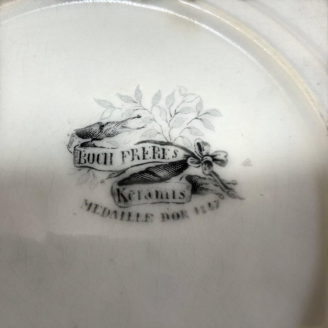 風景画のエンボス加工プレート、アンティーク