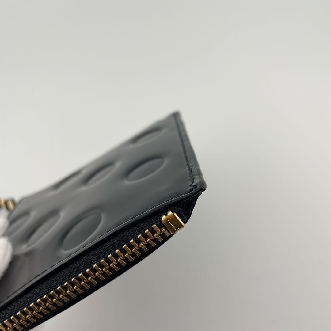 大人気✨コムデギャルソン 財布 L字ファスナー 本革 ポルカドット ブラック