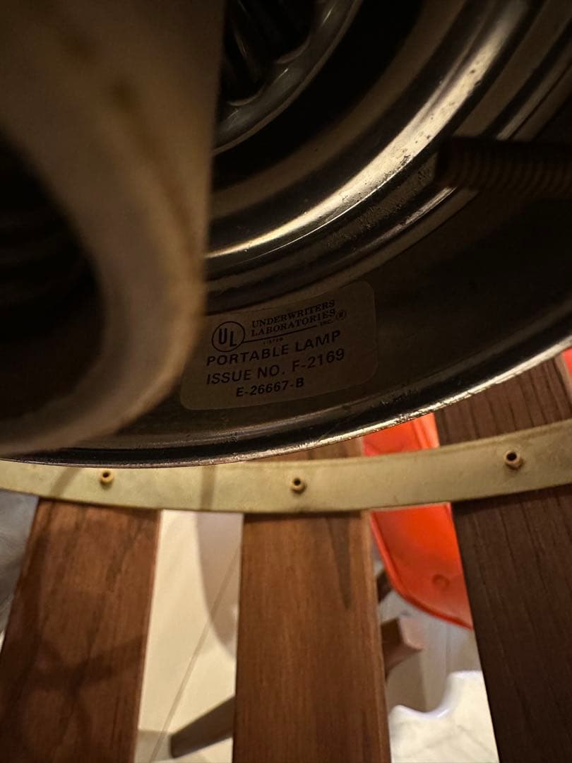 ヴィンテージ　ミッドセンチュリー　シーリングランプ　ウッド　真鍮コンビ