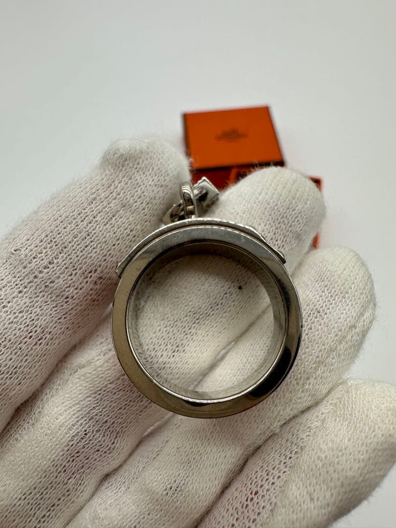 処分値下げ　HERMES オレンジ ロック付きリング