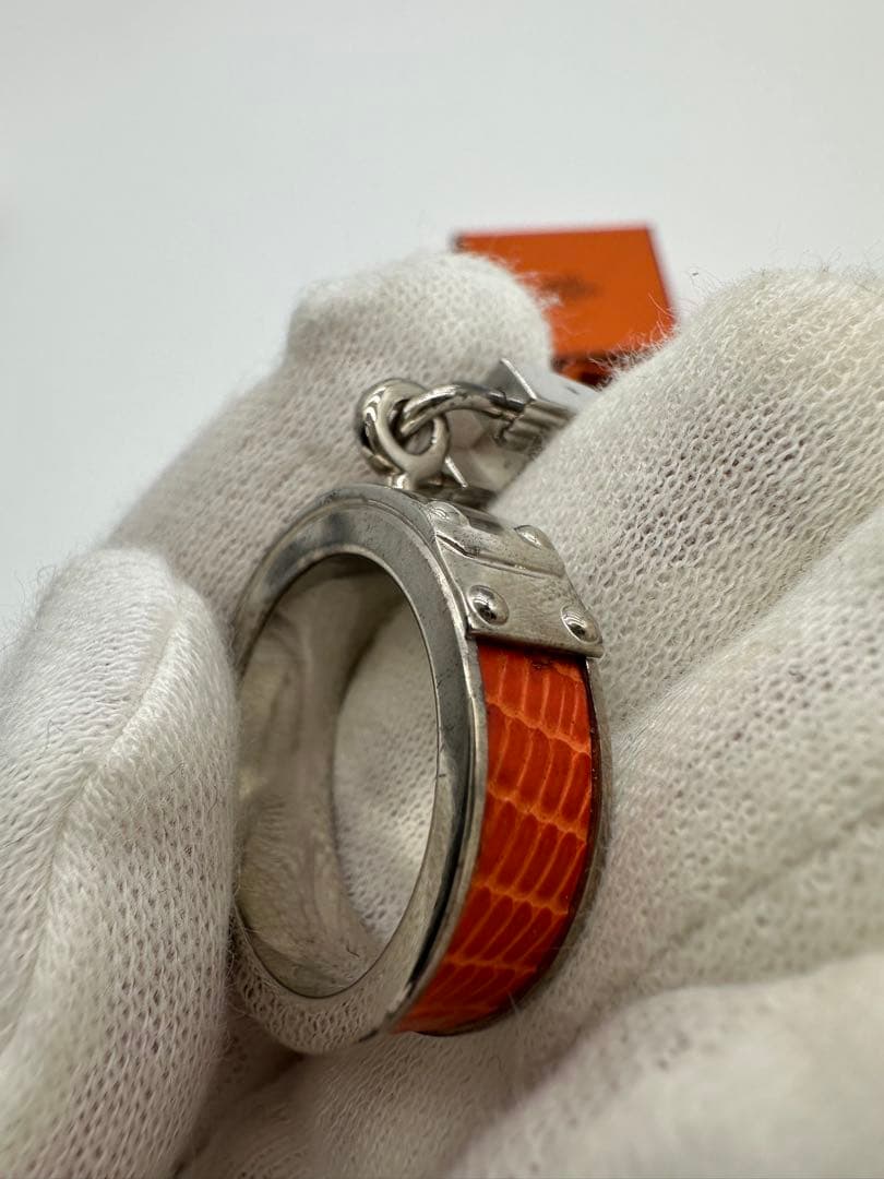 処分値下げ　HERMES オレンジ ロック付きリング