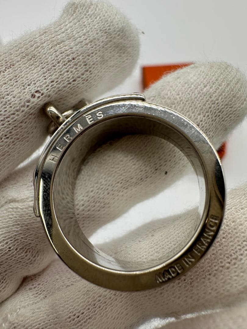 処分値下げ　HERMES オレンジ ロック付きリング