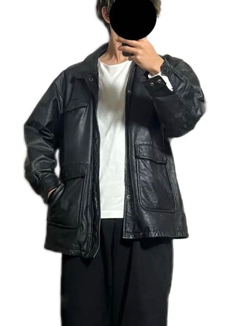 古着 90's レザー ジャケット カバーオール カーコート