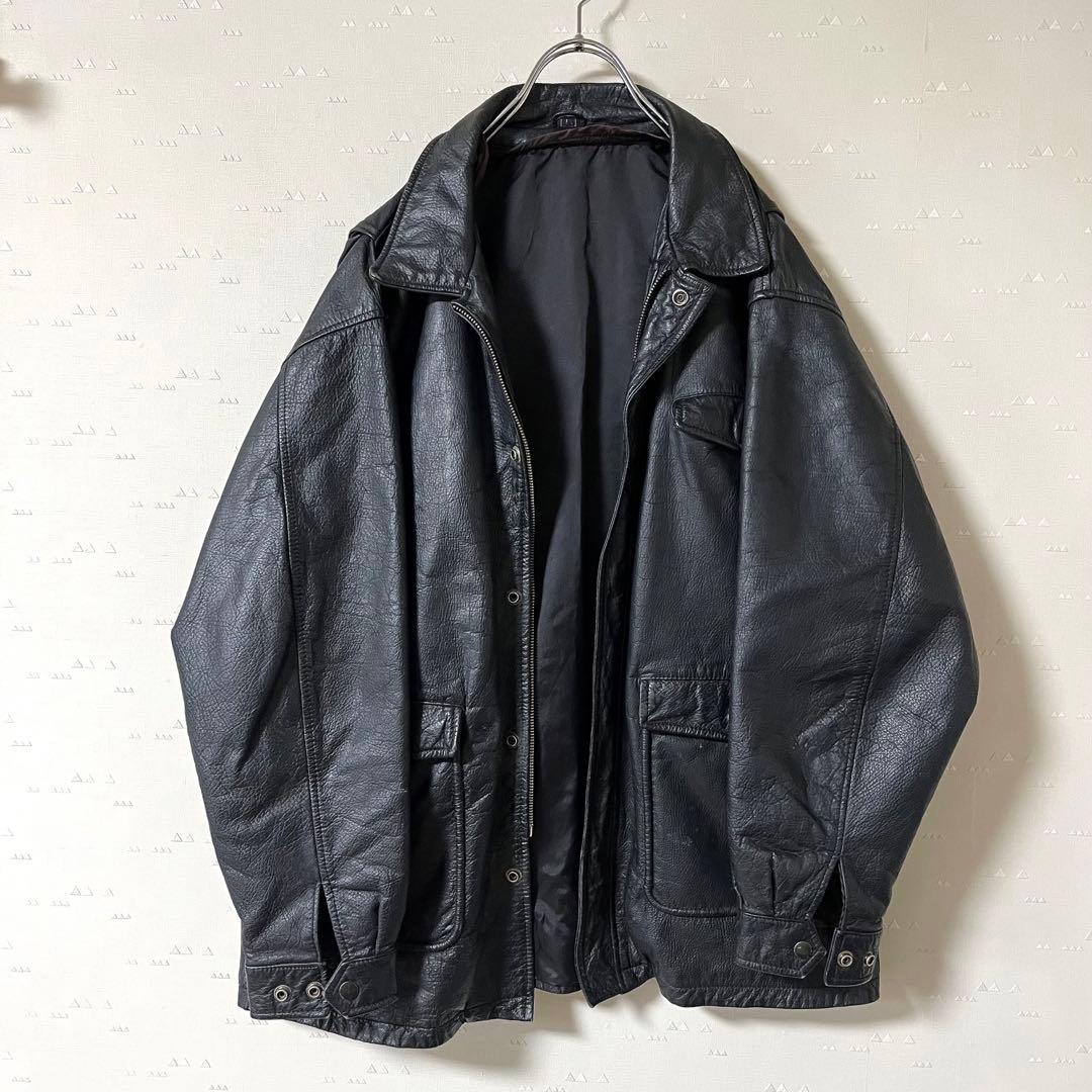 古着 90's レザー ジャケット カバーオール カーコート