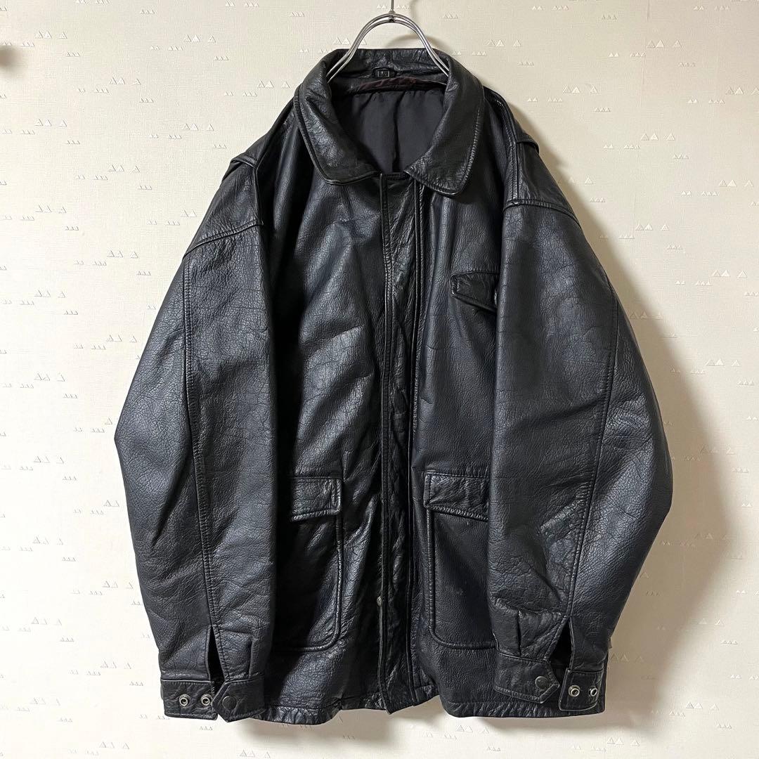 古着 90's レザー ジャケット カバーオール カーコート