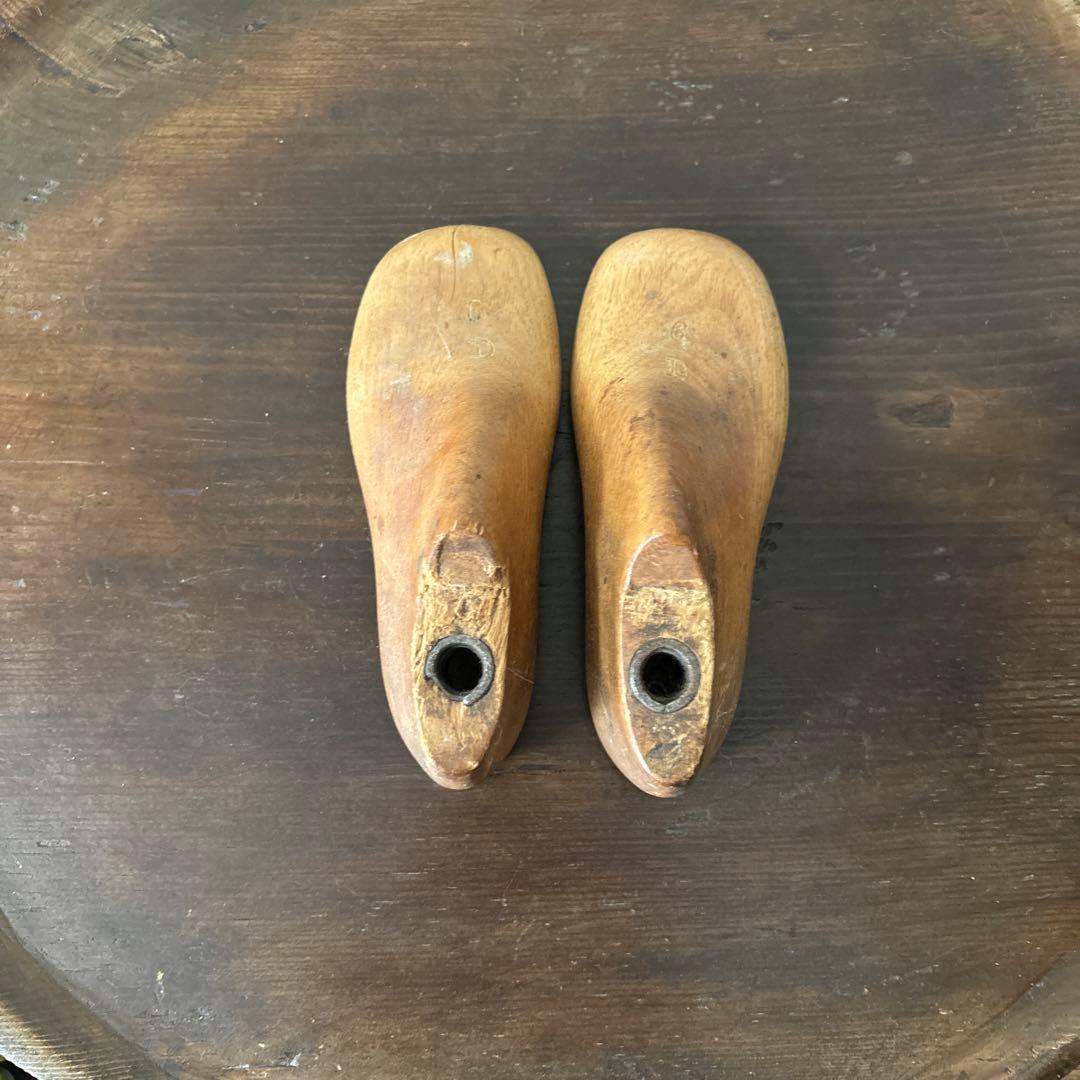 アンティーク 子供靴木型　フランス　木靴　不揃い古道具　骨董　ガーデニング　李朝