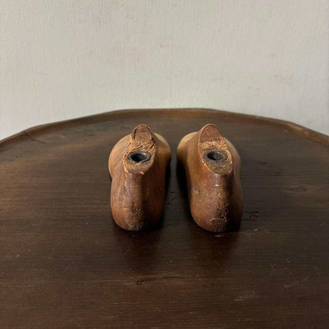 アンティーク 子供靴木型　フランス　木靴　不揃い古道具　骨董　ガーデニング　李朝