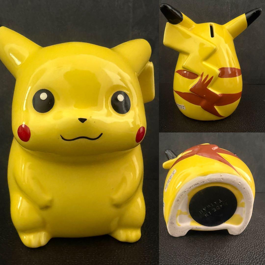 【レトロ・希少】　ポケモン 貯金箱　陶器製 5体＋アミューズメント2体　Lサイズ
