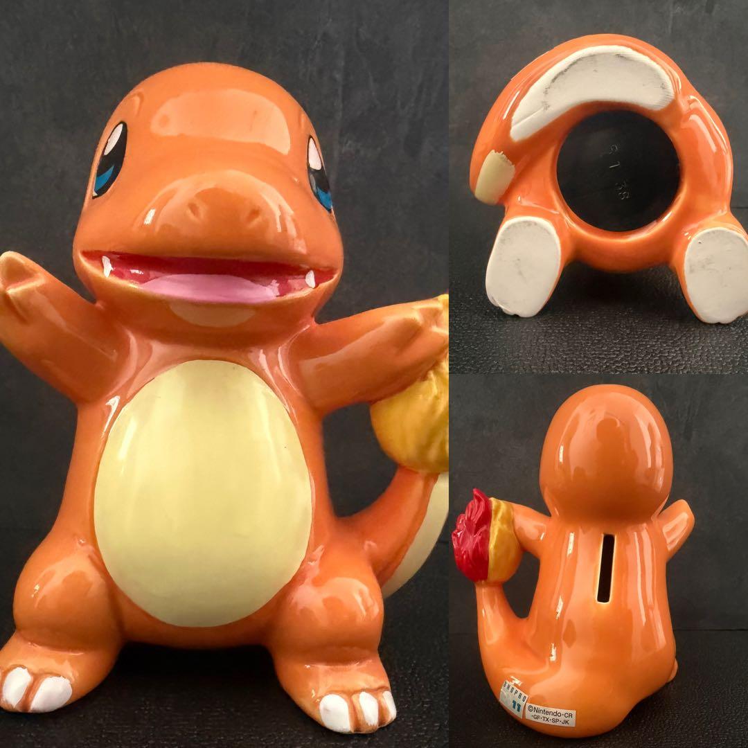 【レトロ・希少】　ポケモン 貯金箱　陶器製 5体＋アミューズメント2体　Lサイズ