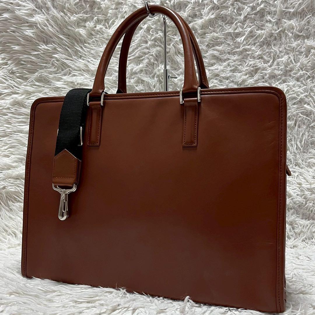 未使用品✨ビジネスレザーファクトリー ブリーフケース 2way ブラウン 本革