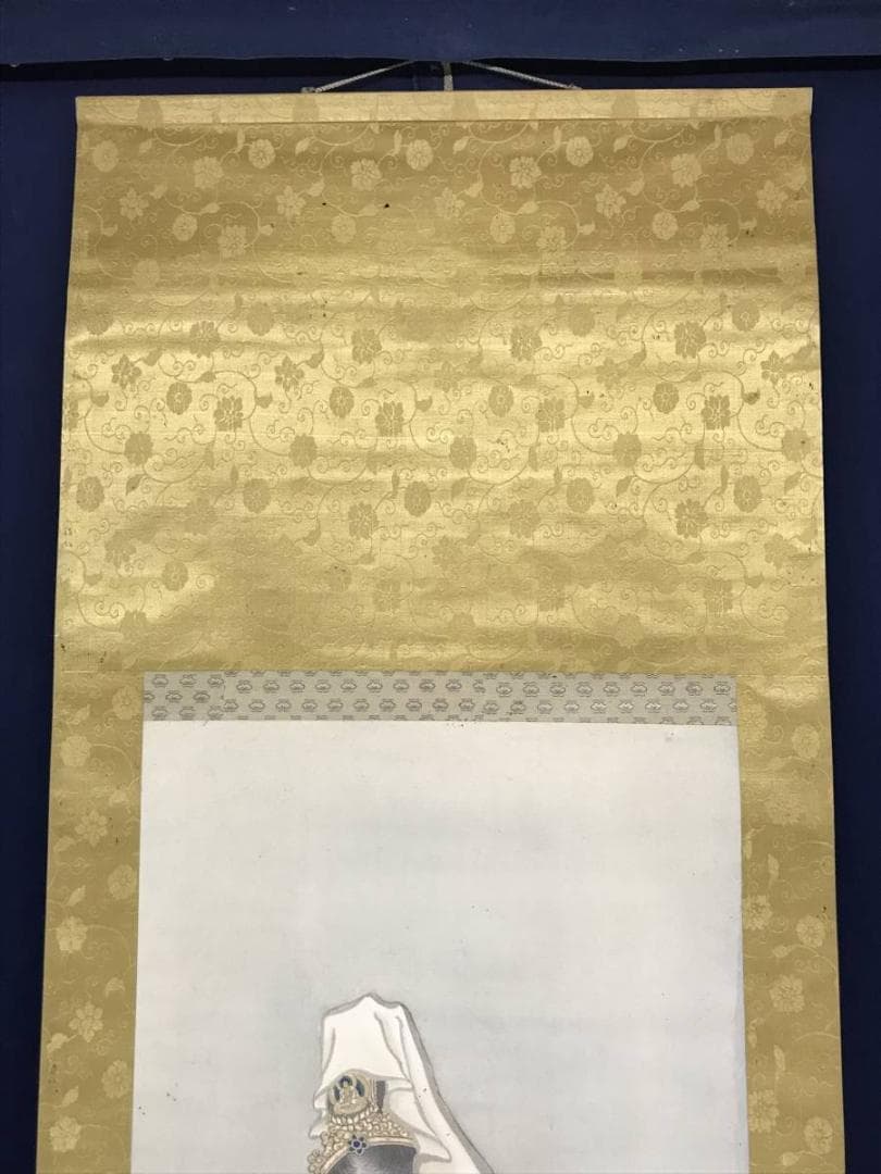 【真作】寛山/観音図/仏事掛/掛軸/名家伝来/AC-475