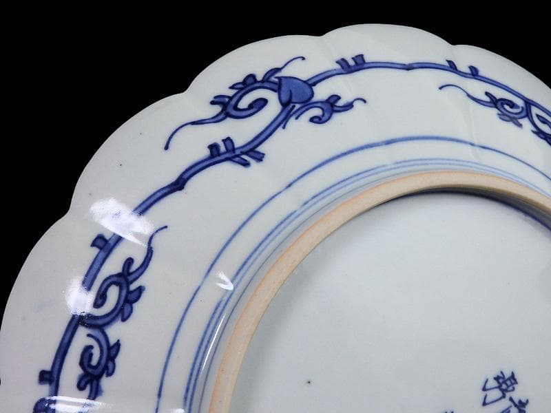 大聖寺伊万里　金襴手　菊花紋の図　８寸菊皿　E367AS-CUz