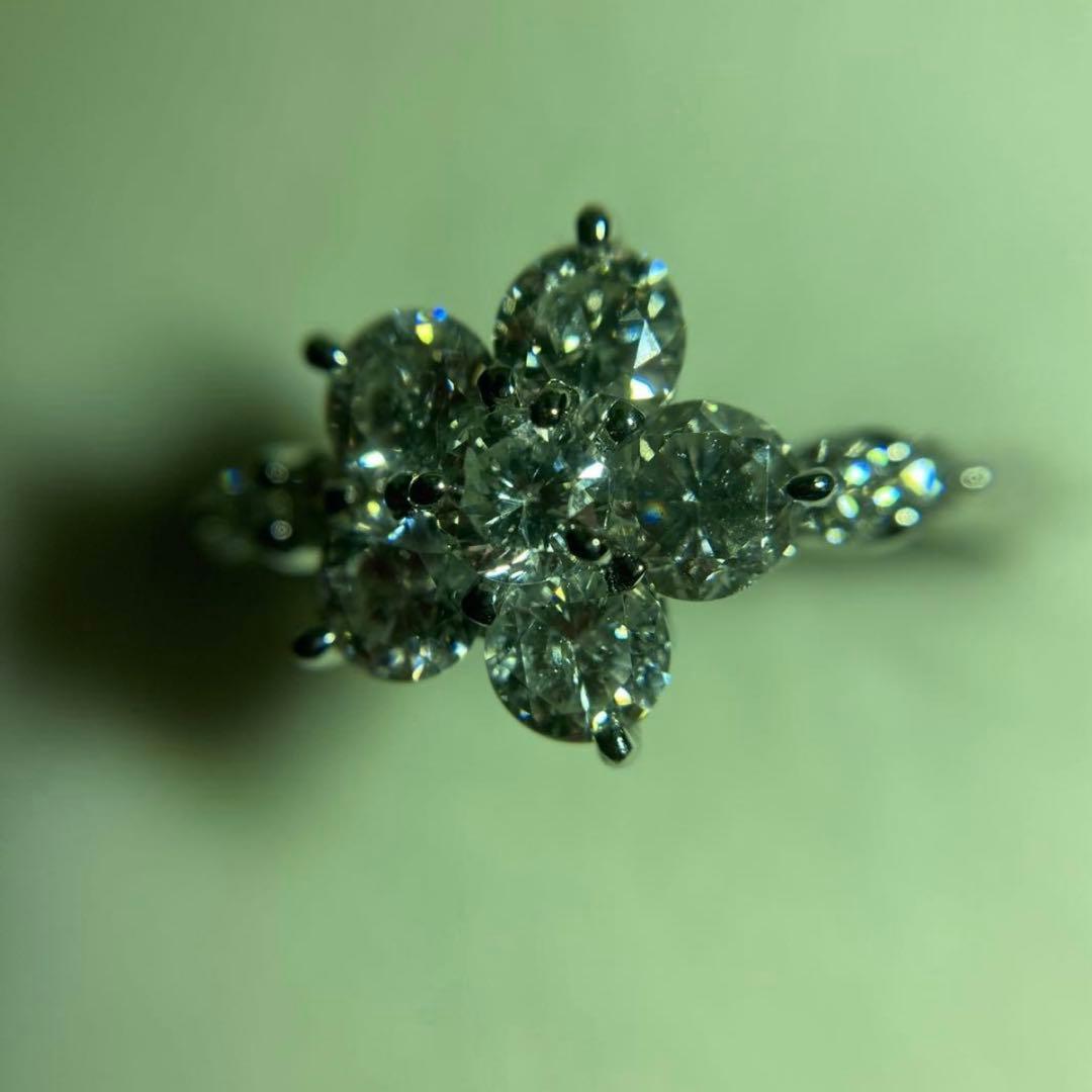 [新春セール]ダイヤモンドリング　PT900 12号　フラワーリング