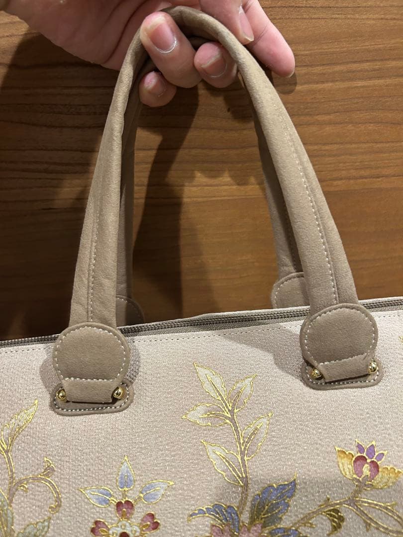 和装バッグ 美品 逸品 OKAJIMA 共箱付　象 花唐草 金彩 正絹 和装小物