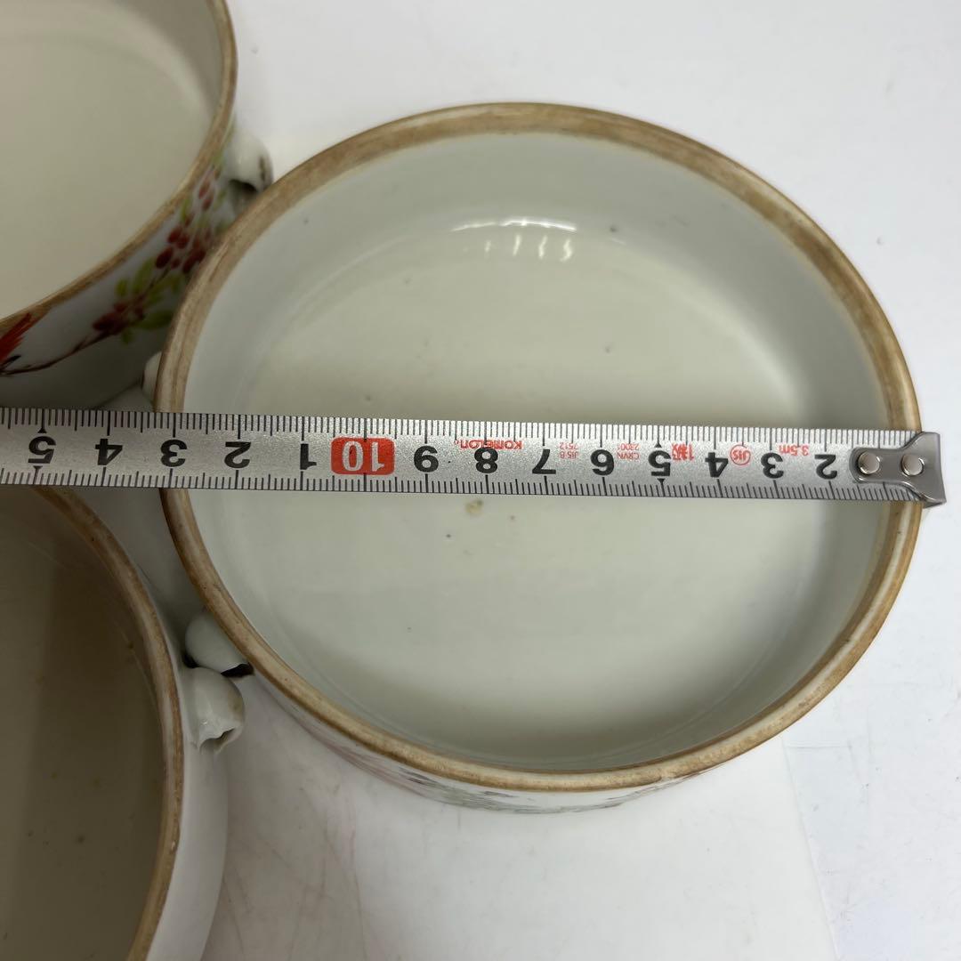 中国清時代　粉彩　四段重　高さ約18㎝　木箱付　トコオ　東さ8-0126☆2F