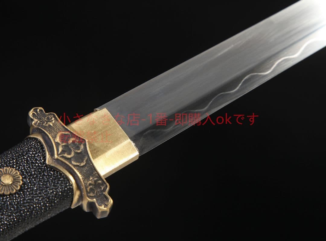 黒檀木魚皮柄小唐横刀T 10焼刃 古兵器 武具 刀装具 日本刀 模造刀 居合刀
