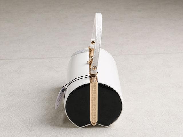 【新品】草履バッグセット 草履24cm (白&黒)　丸型　02001