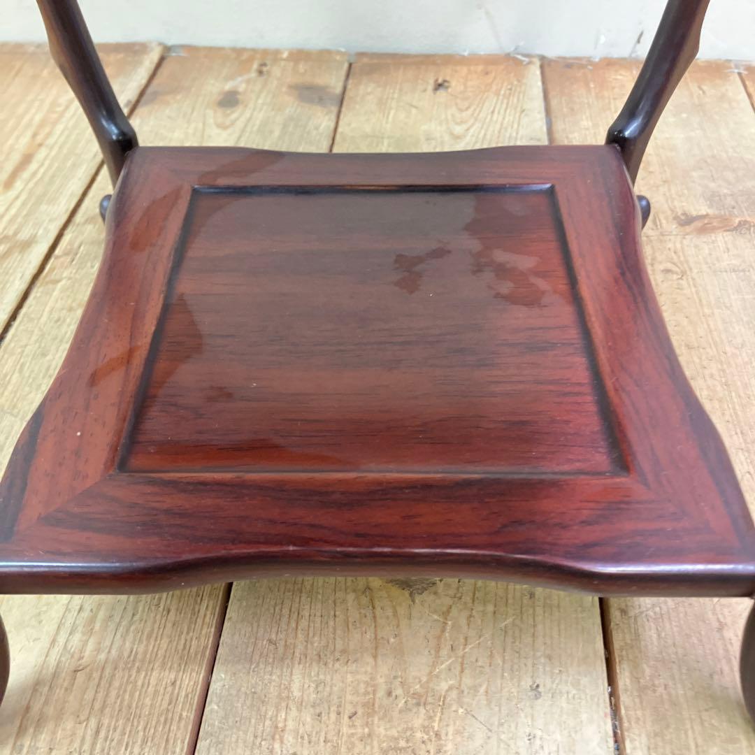 B-1 香炉台 木製 アジアンスタイル 中国美術 唐木 飾り台 骨董 盆栽台