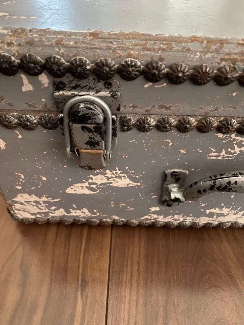 アンティーク　ビンテージ木製　トランク　ボックスバック　ケース