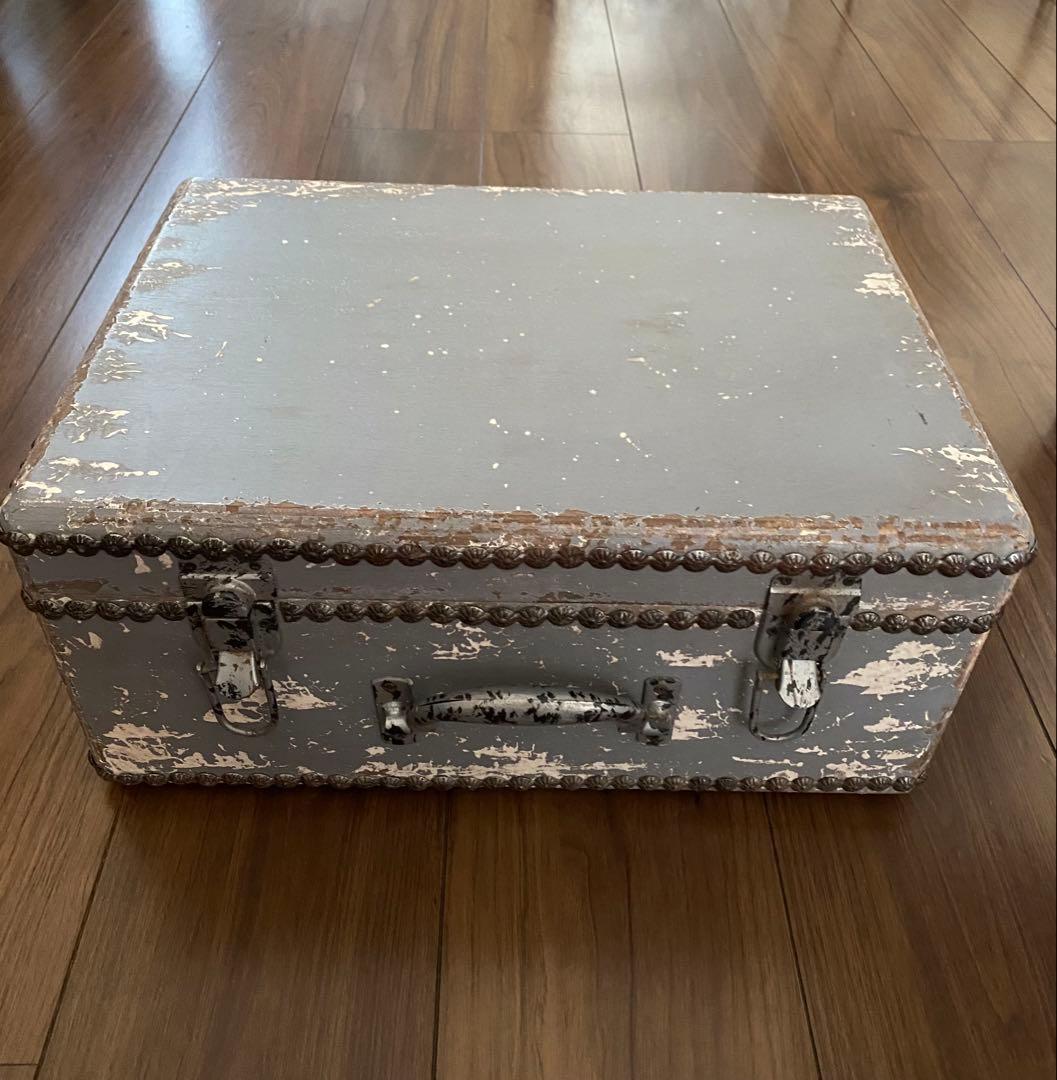 アンティーク　ビンテージ木製　トランク　ボックスバック　ケース