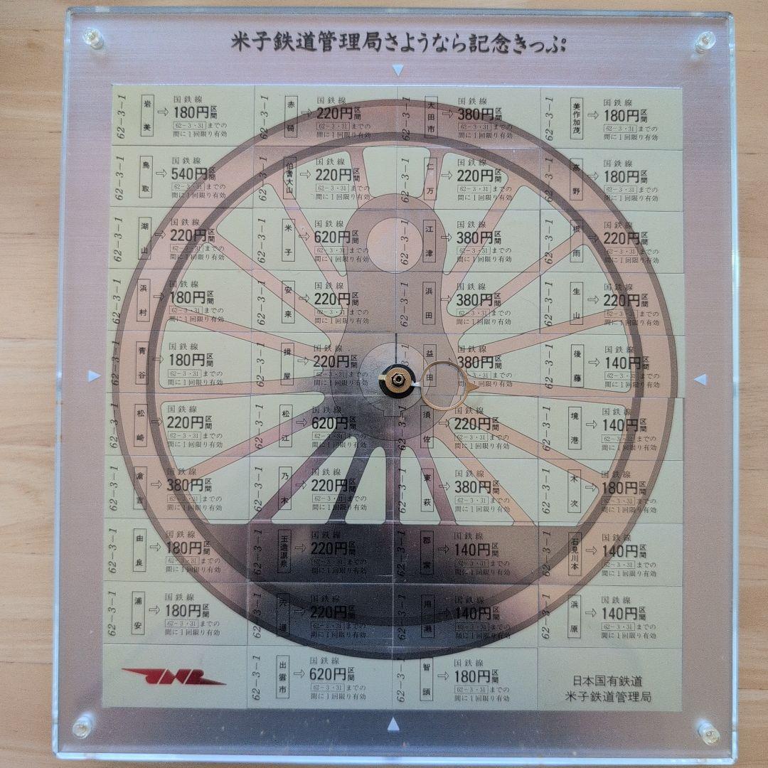米子鉄道局さよなら記念きっぷ付き壁掛け時計　鉄道マニア必見