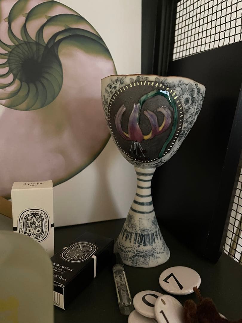 スズキヨウコ作　カタクリの花が美しいゴブレット