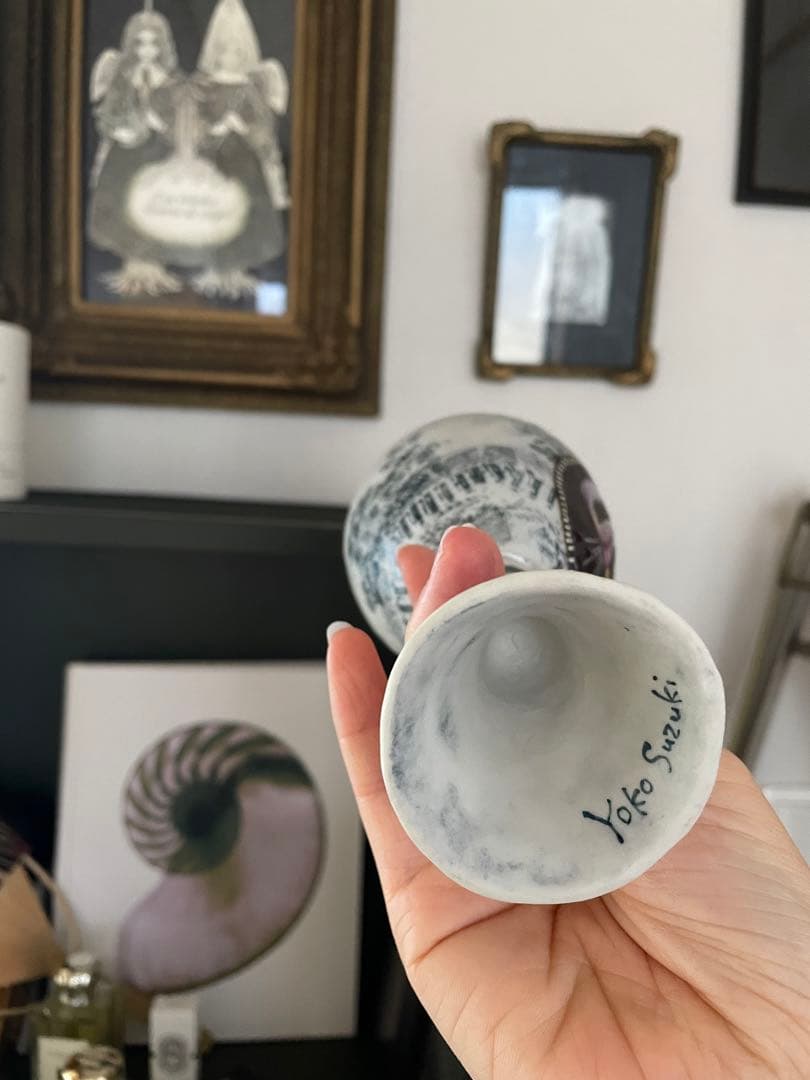 スズキヨウコ作　カタクリの花が美しいゴブレット