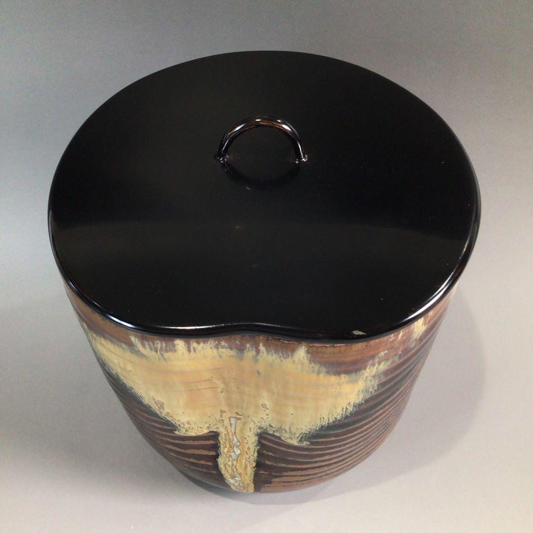 Ｐ６５５　水指　『高取焼』『鬼丸雪山造』　共箱　茶道具