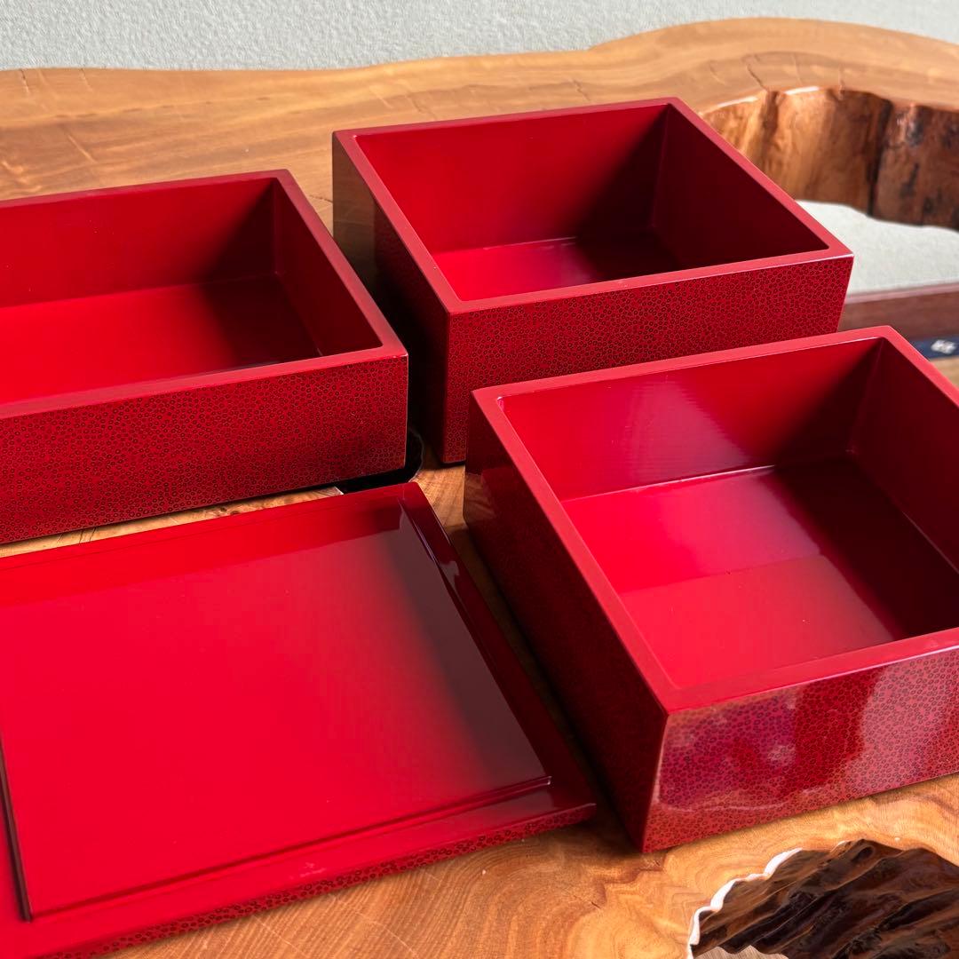 【新品未使用】津軽七々子塗 重箱 田中漆工謹製 共箱