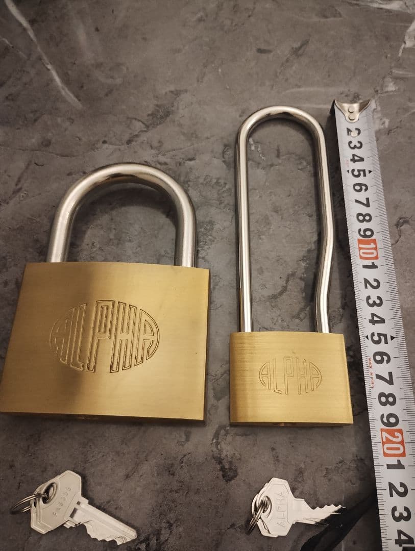 ALPHA 南京錠 ＮＯ.100mm・60mm 鍵3本付き