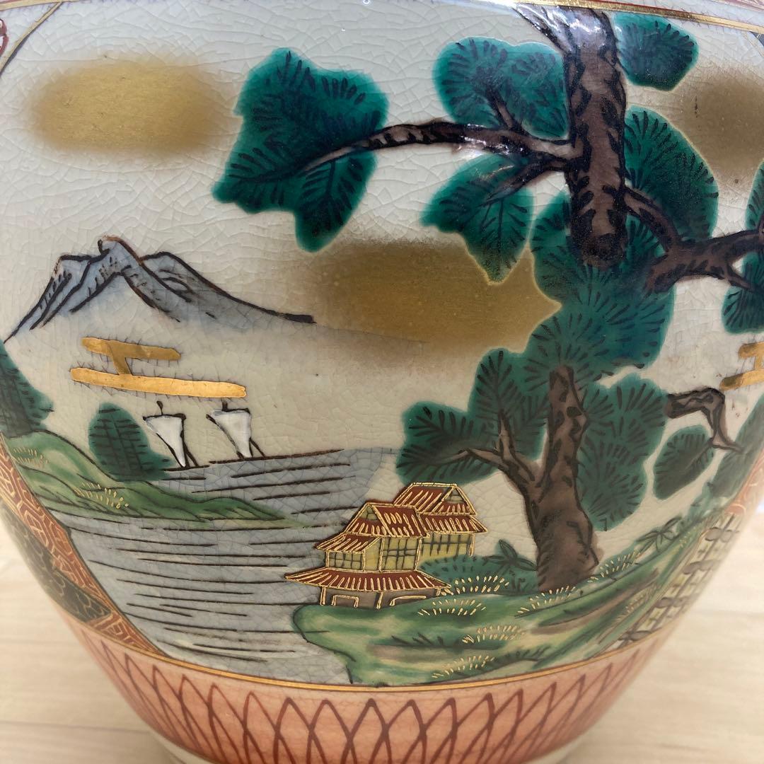 九谷焼　壺　九谷焼/泰幸　手描き壺　花瓶　鉢