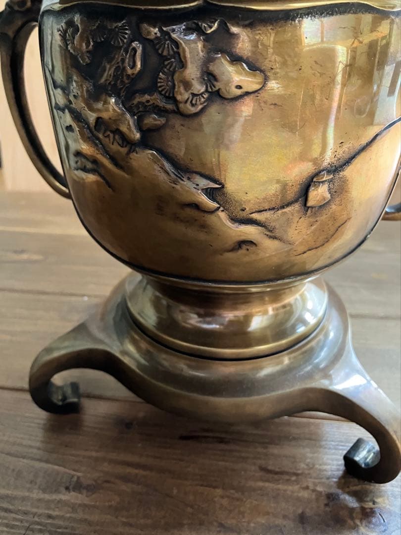 薄端　花器 置物 金属工芸 華道具