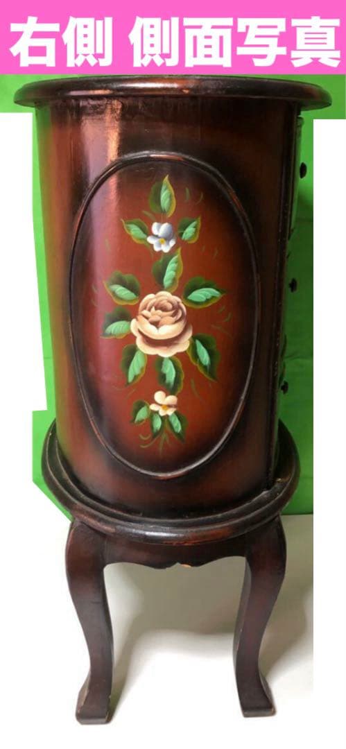 希少♦️花 ハンドペイント♦️サイドテーブル♦️猫脚　ヴィンテージ チェスト♦️送料込