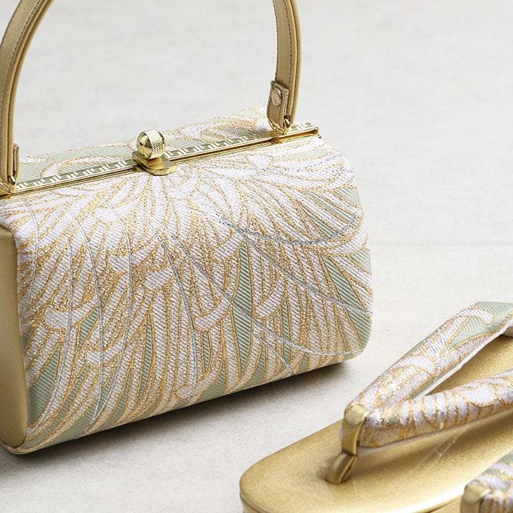 【新品】草履バッグセット 乱菊 帯地 　03657