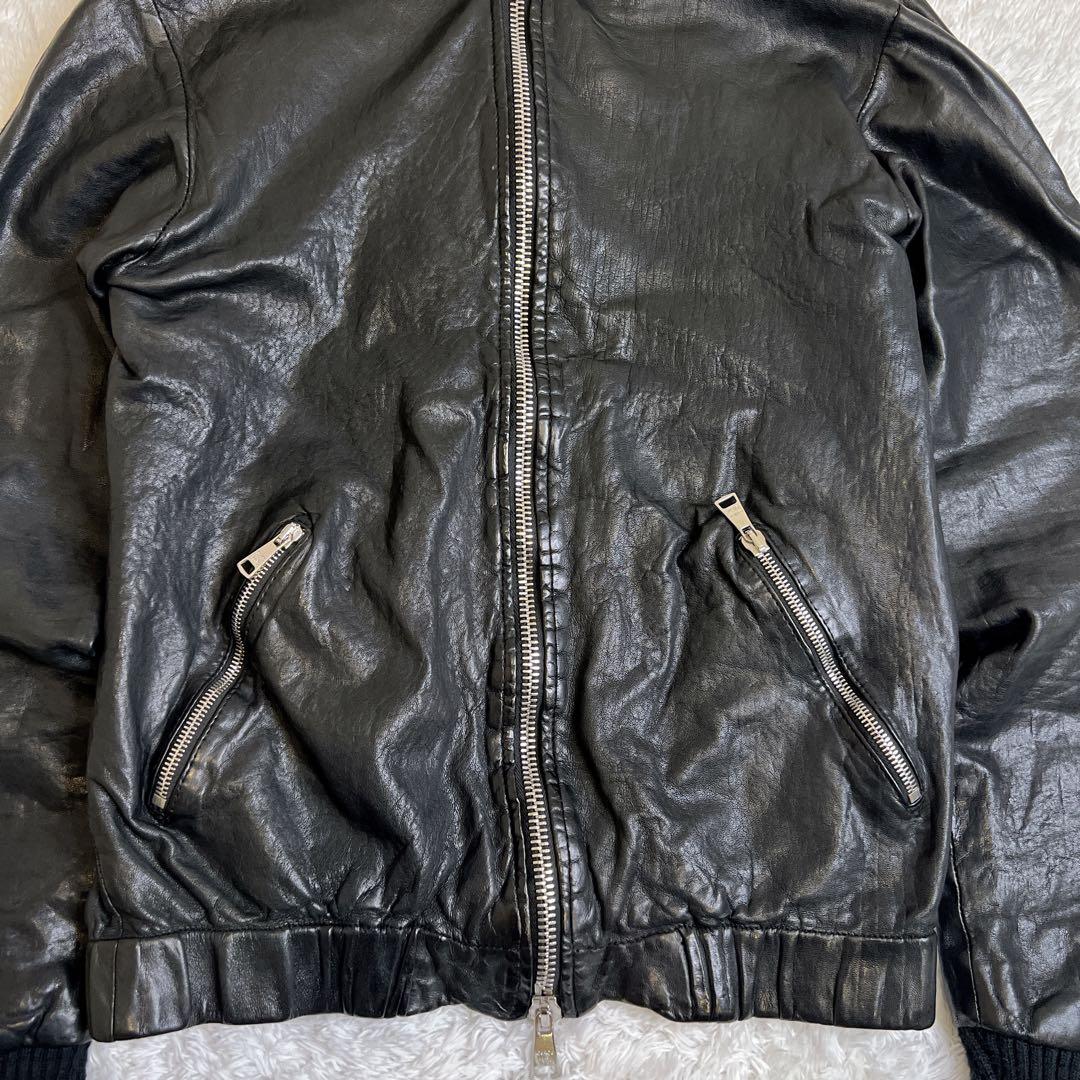 美品✨GIORGIO BRATO ジョルジオブラット ラムレザー ジャケット 黒