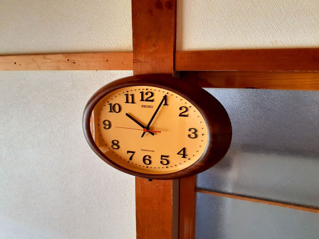 70's　SEIKO　掛け時計　ミッドセンチュリー　ビンテージ　オーバル