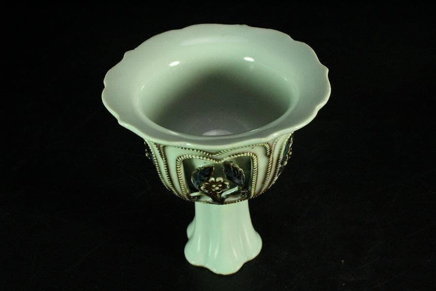 中国美術 貼枝花 高碗(K-A728)