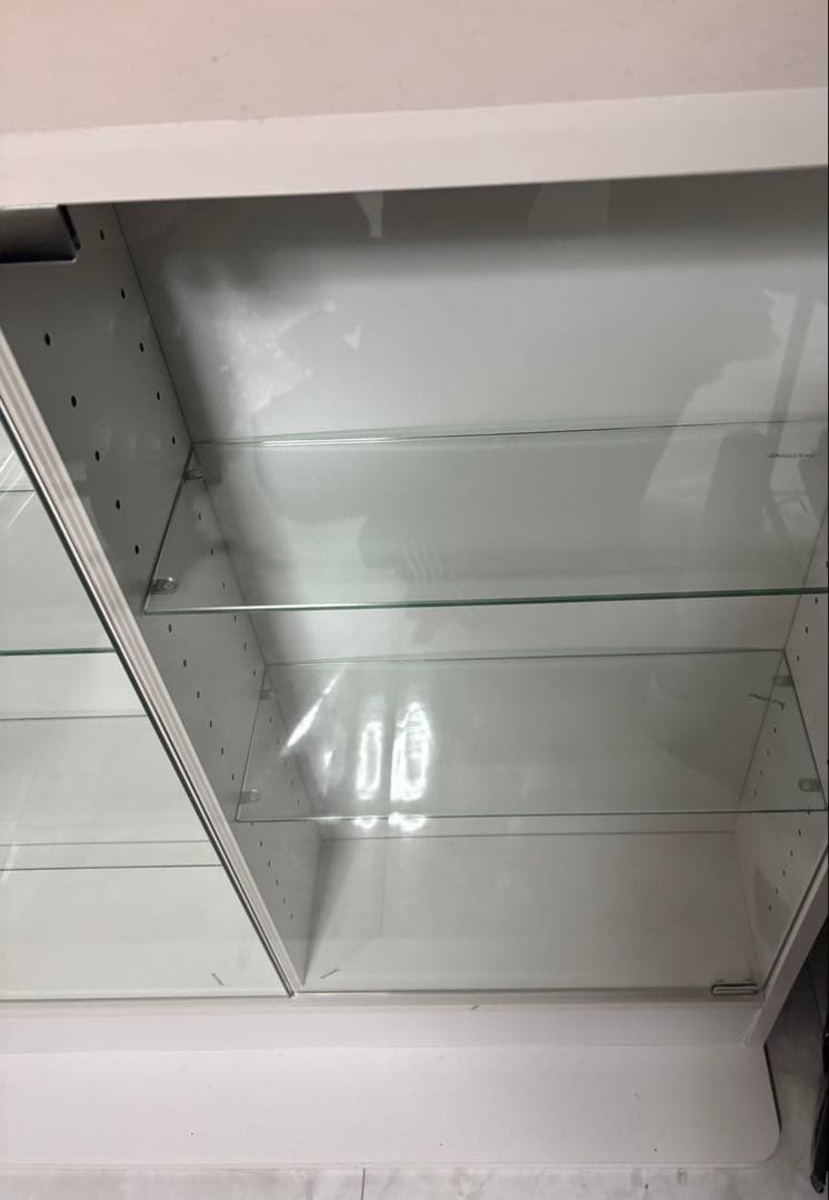 ホワイト ガラスディスプレイケース 90cm