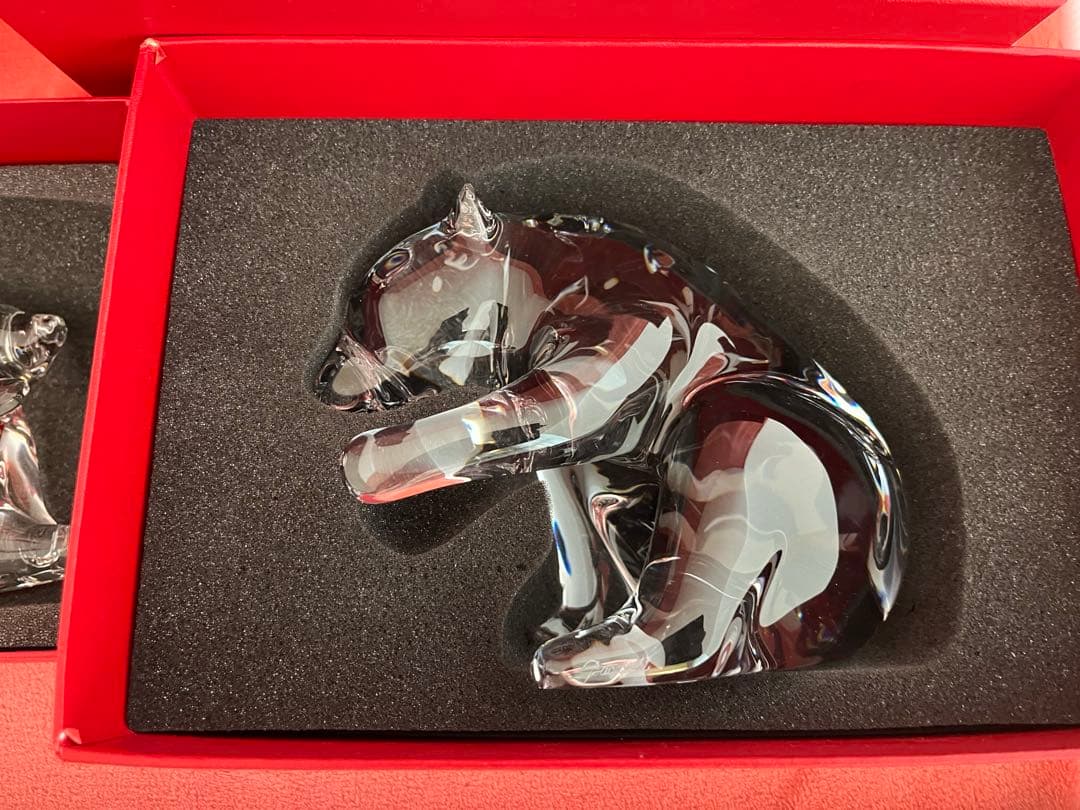 ❤️彫刻家作品❤️BACCARAT LOET クマ親子　動物　フィギュリン