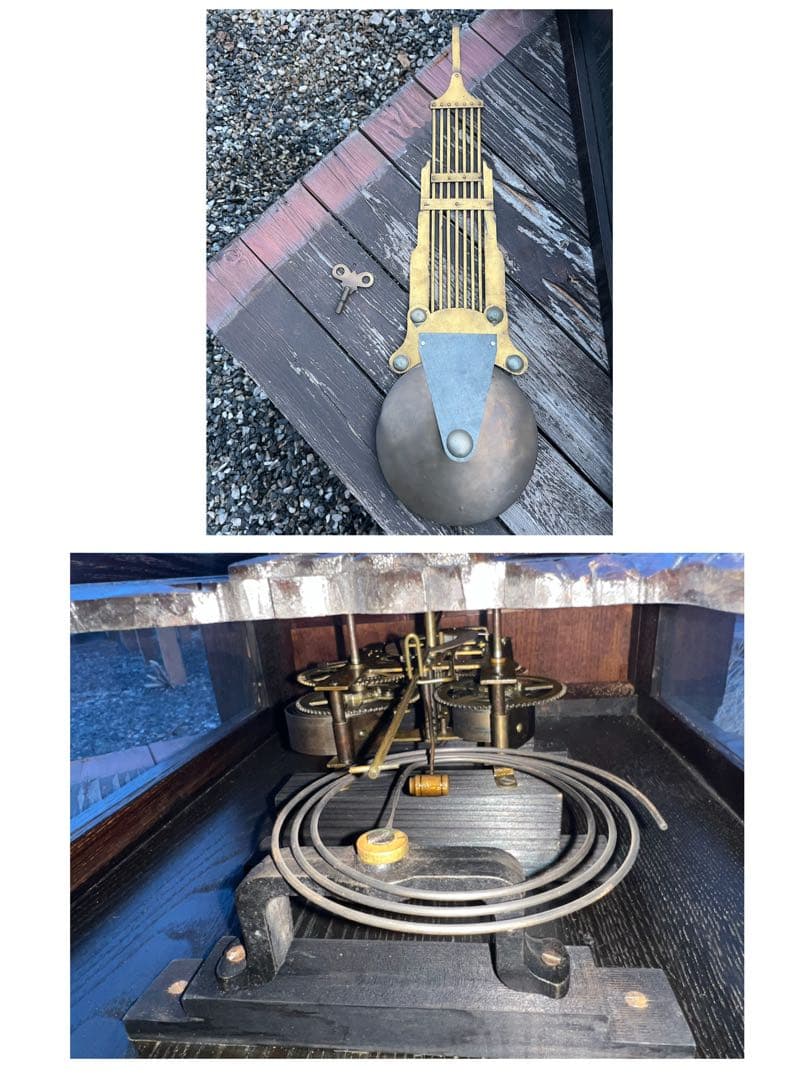 当時物 ゼンマイ式振り子時計 160cm大型 ゆらゆらガラス