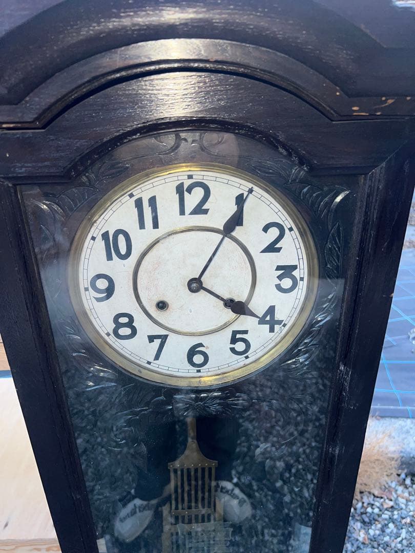 当時物 ゼンマイ式振り子時計 160cm大型 ゆらゆらガラス